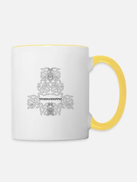Gedanken - Tasse zweifarbig - Weiß/Gelb