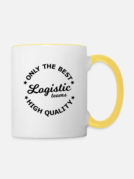 Logistik und Transport Held - Tasse zweifarbig - Weiß/Gelb