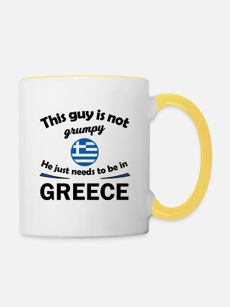 Griechenland Fans - Tasse zweifarbig - Weiß/Gelb