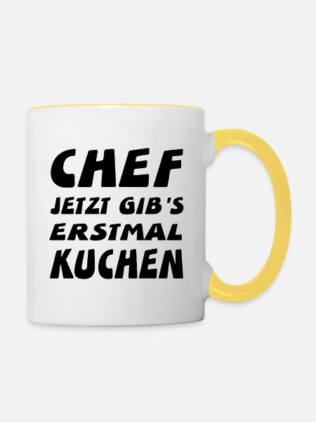Chef - Tasse zweifarbig - Weiß/Gelb