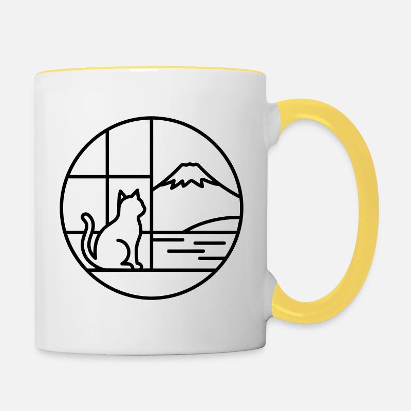 Fuji - Mug contrasté - blanc/jaune