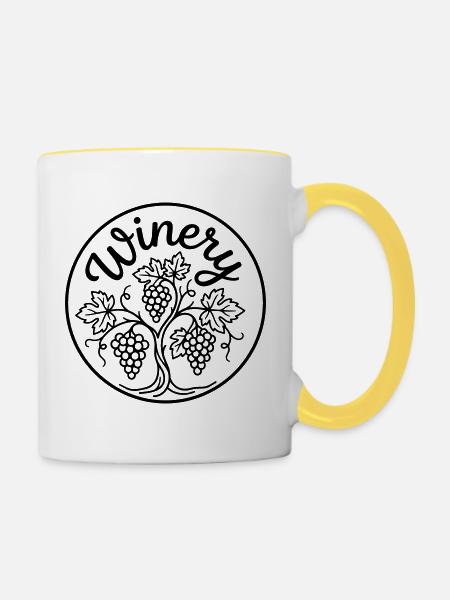 Weinberg - Tasse zweifarbig - Weiß/Gelb