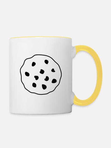 Kekse - Tasse zweifarbig - Weiß/Gelb