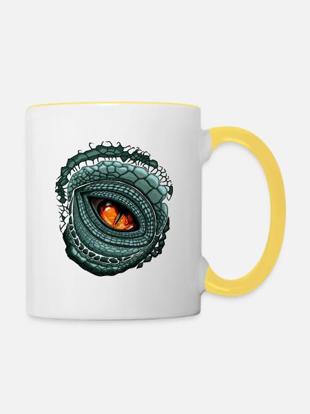 Ur-Augenräuber - Tasse zweifarbig - Weiß/Gelb