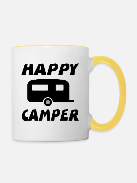 Camper - Tasse zweifarbig - Weiß/Gelb