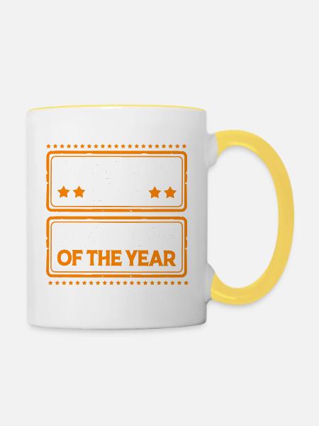 Mitarbeiter der Woche Mitarbeiter des Monats - Tasse zweifarbig - Weiß/Gelb