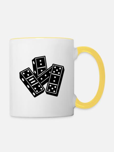 Dominosteine - Tasse zweifarbig - Weiß/Gelb