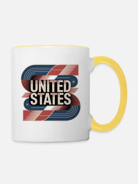 United States - Tasse zweifarbig - Weiß/Gelb