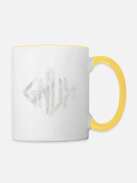 Geometrische Marmor-Glyphe - Tasse zweifarbig - Weiß/Gelb