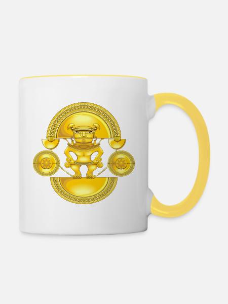 Goldener Schamane - Tasse zweifarbig - Weiß/Gelb