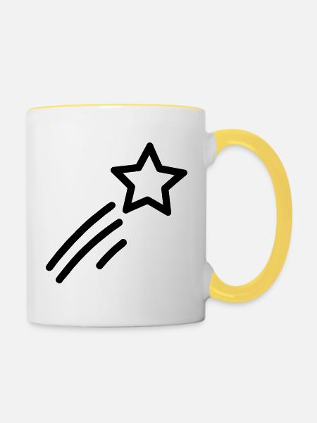 Sternschnuppe - Tasse zweifarbig - Weiß/Gelb