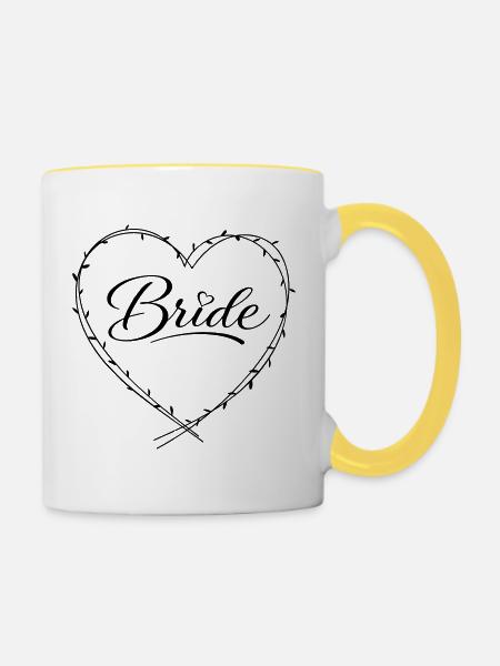 Bride - Tasse zweifarbig - Weiß/Gelb