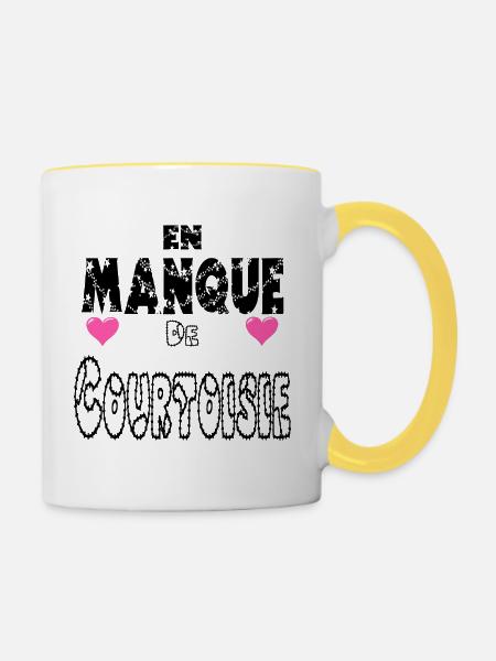 Mangelnde Höflichkeit - Tasse zweifarbig - Weiß/Gelb
