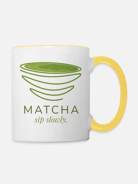 Matcha  - Tasse zweifarbig - Weiß/Gelb