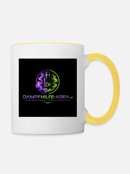 Dampfhilfe Area Neon Logo - Tasse zweifarbig - Weiß/Gelb