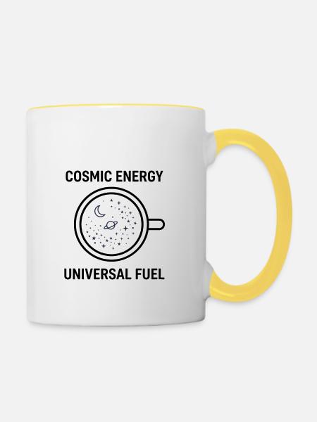 Cosmic Energy Universal Fuel Cup-Design - Tasse zweifarbig - Weiß/Gelb