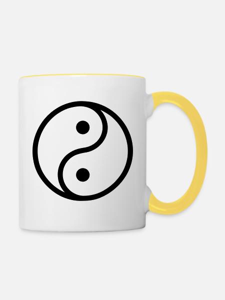 Ying Yang - Tasse zweifarbig - Weiß/Gelb