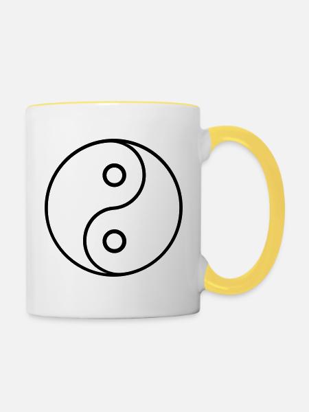 Ying Yang - Tasse zweifarbig - Weiß/Gelb