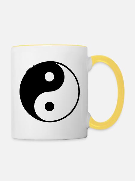 Ying Yang - Tasse zweifarbig - Weiß/Gelb