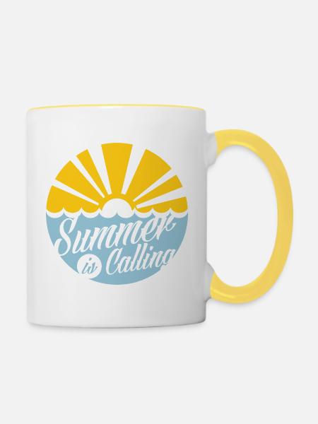 Sommerruf-Sonnenstrahl - Tasse zweifarbig - Weiß/Gelb