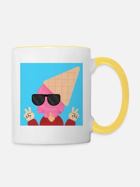 Cooler Typ - Tasse zweifarbig - Weiß/Gelb