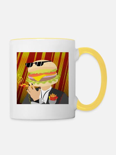 Mr. Burger - Tasse zweifarbig - Weiß/Gelb