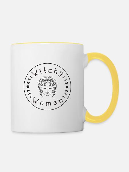 Witchy Women - Tasse zweifarbig - Weiß/Gelb