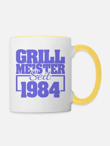 Grillbesteck 1984 - Tasse zweifarbig - Weiß/Gelb
