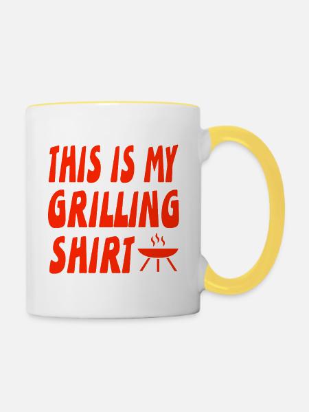 Grillen - Tasse zweifarbig - Weiß/Gelb