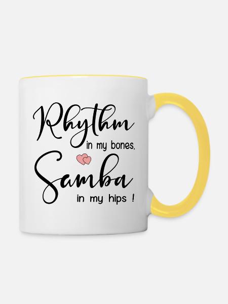 Samba-Rhythmustanz - Tasse zweifarbig - Weiß/Gelb