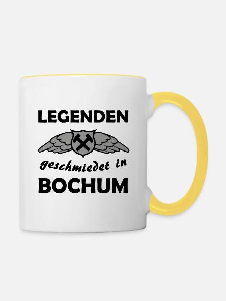 Flügelshield Hammerpick Emblem - Tasse zweifarbig - Weiß/Gelb