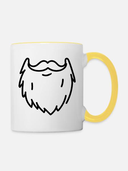 Beard - Tasse zweifarbig - Weiß/Gelb