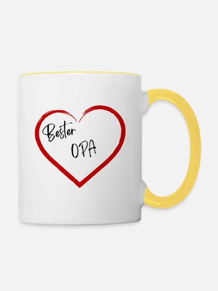 Bester Opa - Tasse zweifarbig - Weiß/Gelb