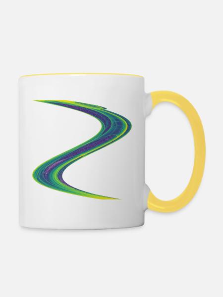 Leuchtende Drift - Tasse zweifarbig - Weiß/Gelb