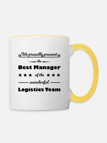 Manager und Chef - Tasse zweifarbig - Weiß/Gelb