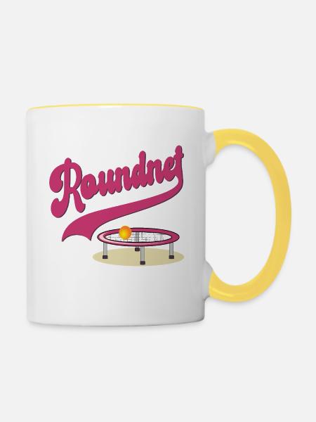 Roundnet Set - Tasse zweifarbig - Weiß/Gelb