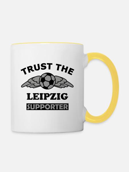 Leipzig Unterstützer - Tasse zweifarbig - Weiß/Gelb