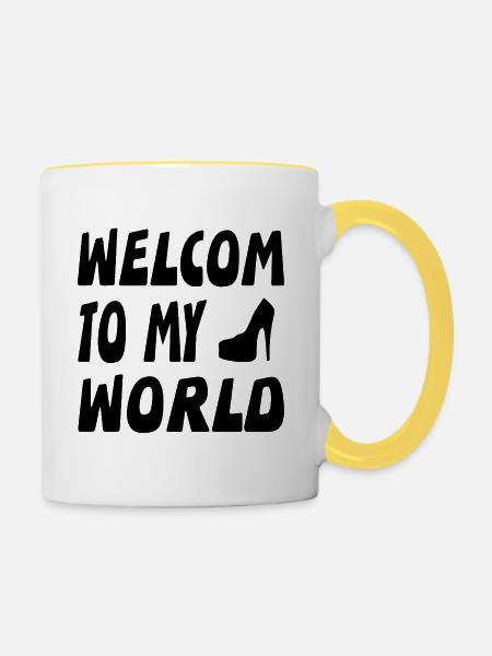 High Heels - Tasse zweifarbig - Weiß/Gelb