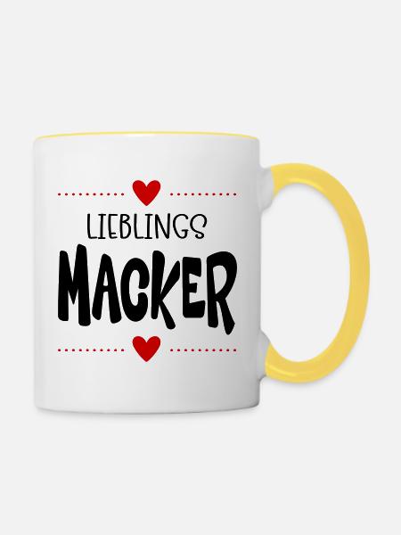 Macker Liebling - Tasse zweifarbig - Weiß/Gelb