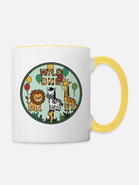 Wild One Tierfreunde Trio - Tasse zweifarbig - Weiß/Gelb