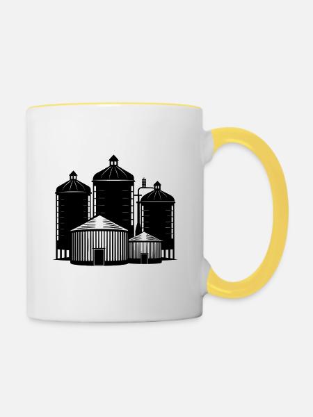 Getreidebehälter - Tasse zweifarbig - Weiß/Gelb