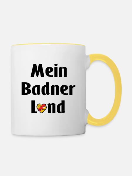 Mein liebes Badnerland - Tasse zweifarbig - Weiß/Gelb