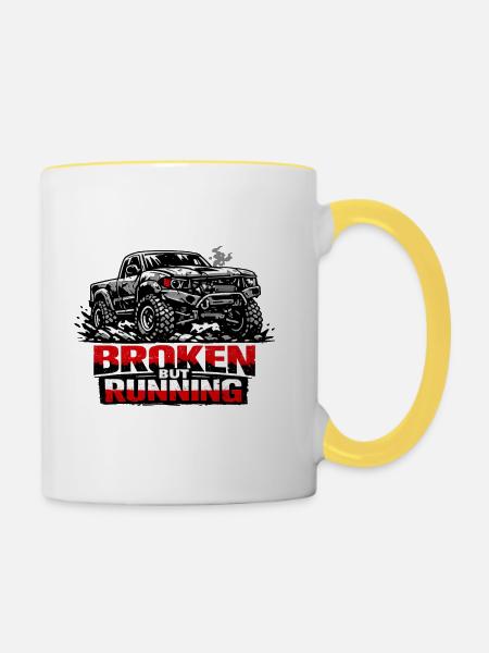 Broken But Running Offroad Truck - Tasse zweifarbig - Weiß/Gelb