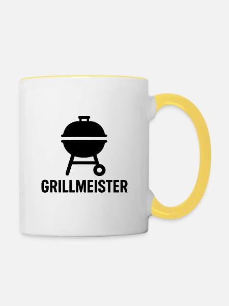 Grillmaster - master of grilling - Tasse zweifarbig - Weiß/Gelb