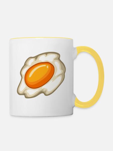 Sunny Fried Egg Illustration - Tasse zweifarbig - Weiß/Gelb