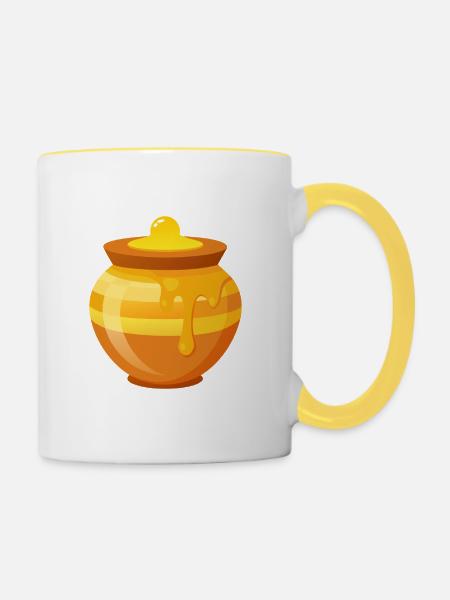 Honey Pot - Tasse zweifarbig - Weiß/Gelb