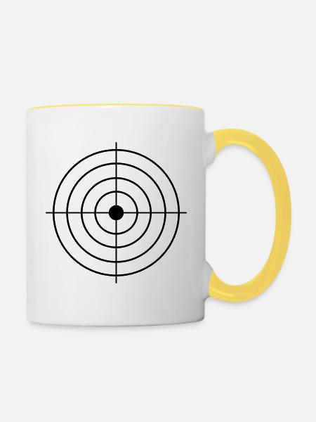 Zielscheibe - Tasse zweifarbig - Weiß/Gelb