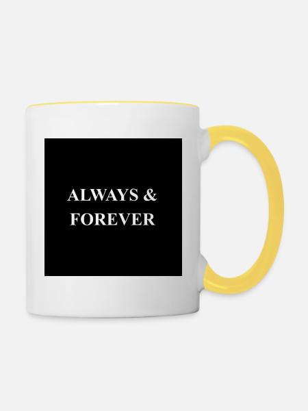 IMMER UND EWIG - Tasse zweifarbig - Weiß/Gelb