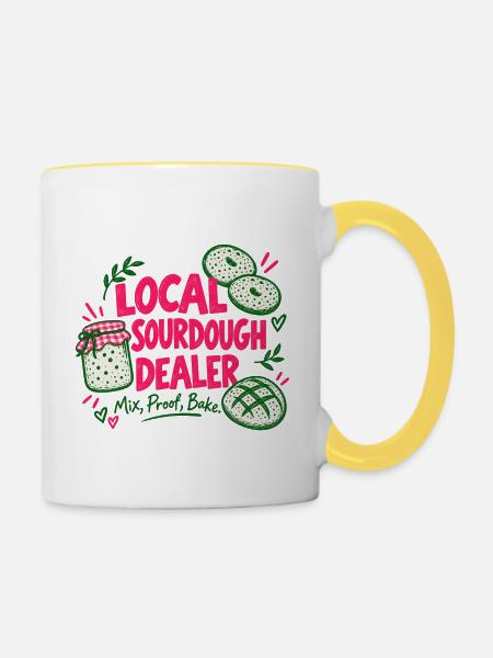 Local Sourdough Dealer - Tasse zweifarbig - Weiß/Gelb