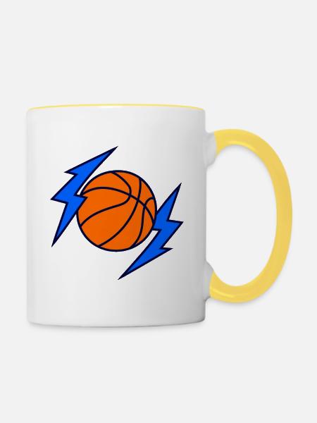 Basketball Lightning - Tasse zweifarbig - Weiß/Gelb